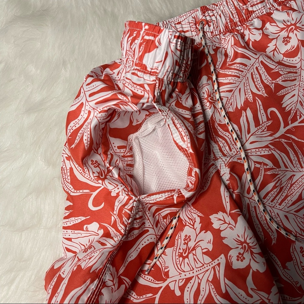 Mens Goodfellow & Co. Floral Red Swim Trunks - Picture 7 of 10